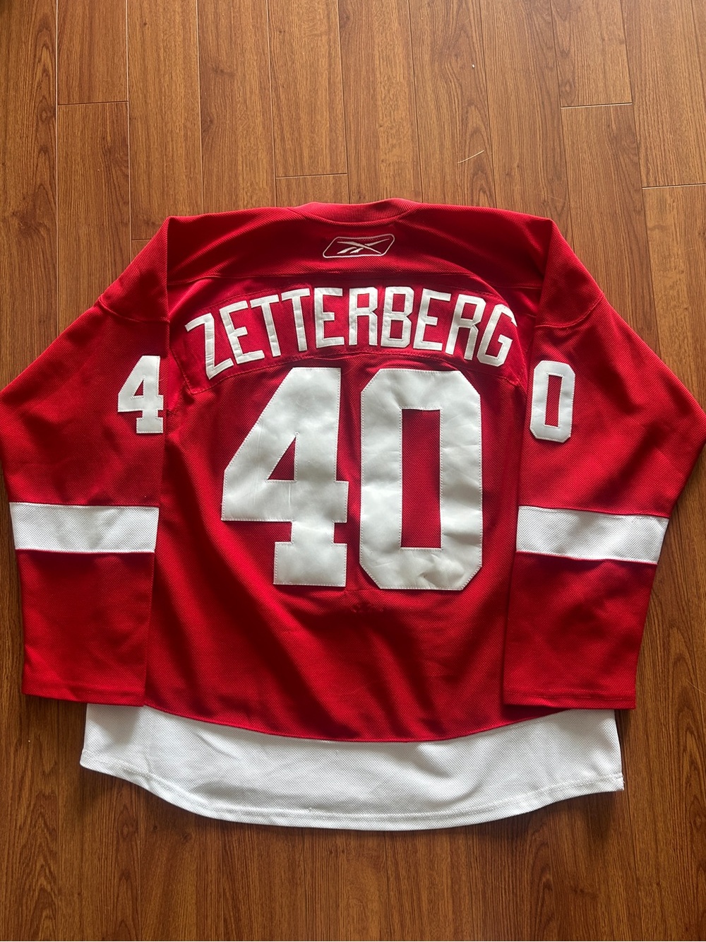 2008 Stanley Cup Henrik Zetterberg Detroit Red Wings Patched Reebok NHL Jersey